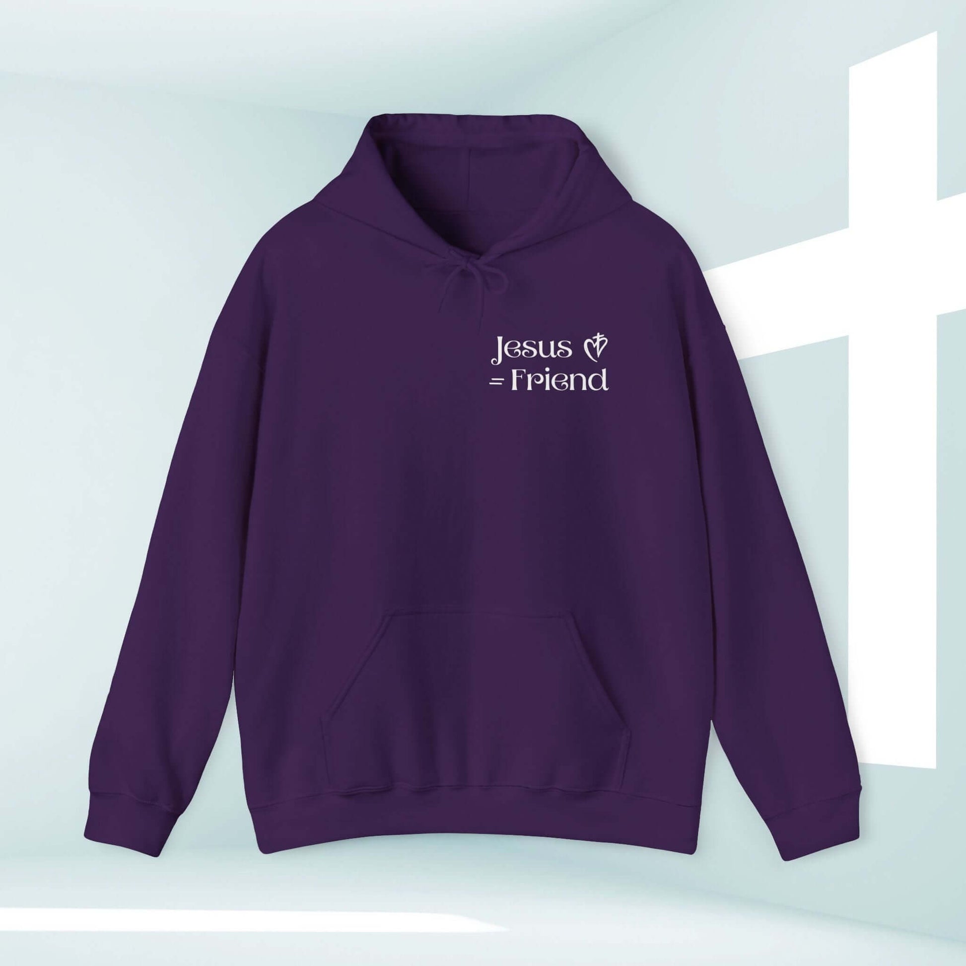 I Found A Friend In Jesus Christian hoodie, faith-based religious sweatshirt with Bible verse, inspirational and comfortable hooded sweatshirt