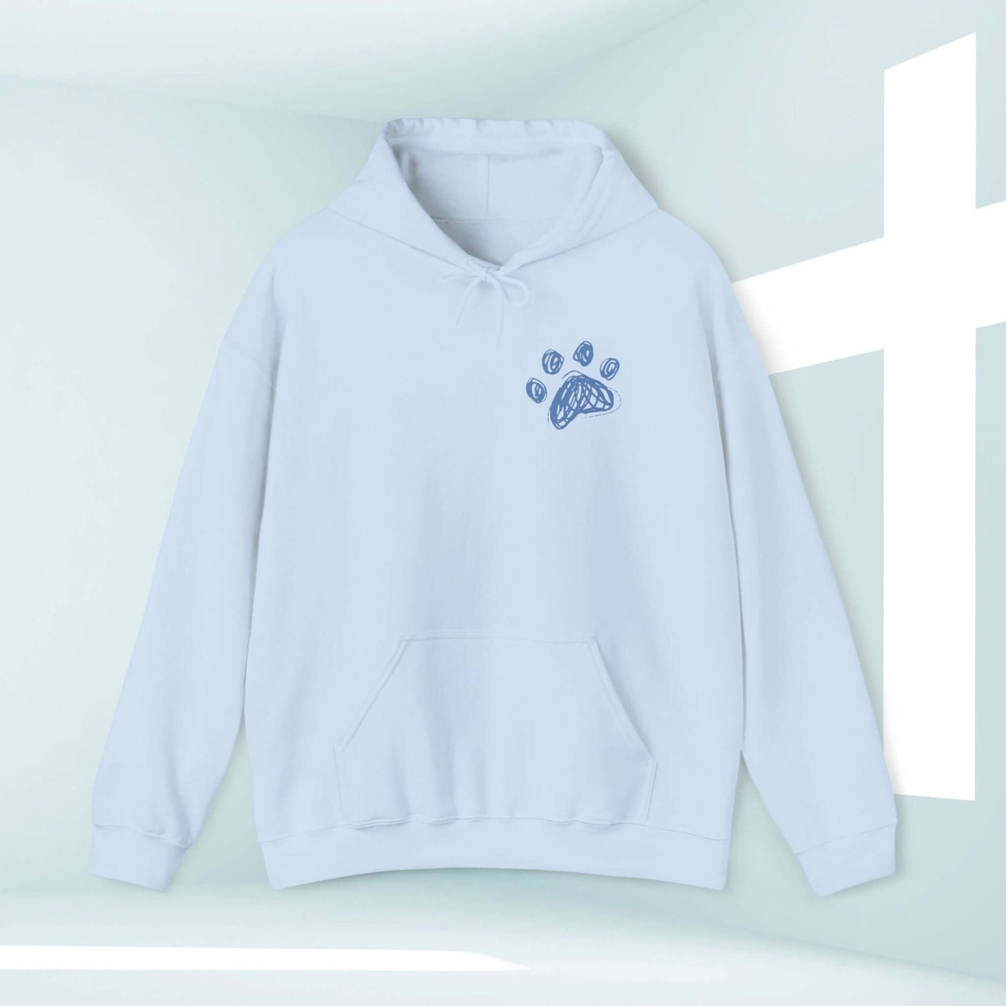 I Pray With My Dog Christian Hoodie with Paw Print, Dog Mom Hooded Sweatshirt, Religious Apparel for Dog Lovers