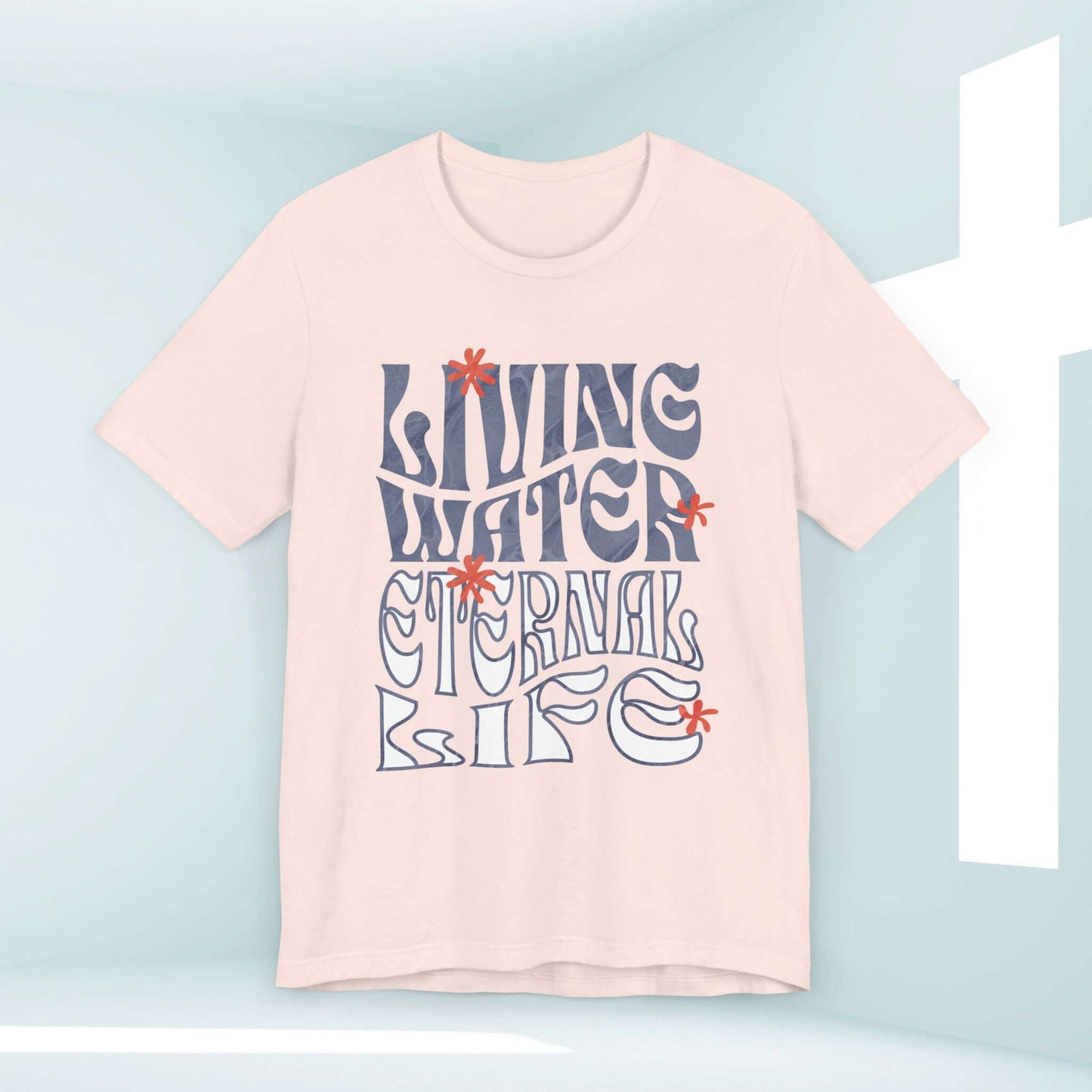 Living Water Faith Elevated Christian Streetwear T-Shirt with Inspirational Message 'Eternal Life'