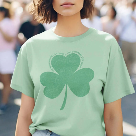 St Patrick's Day Shirt with Christian Shamrock Clover Design in a Crowd