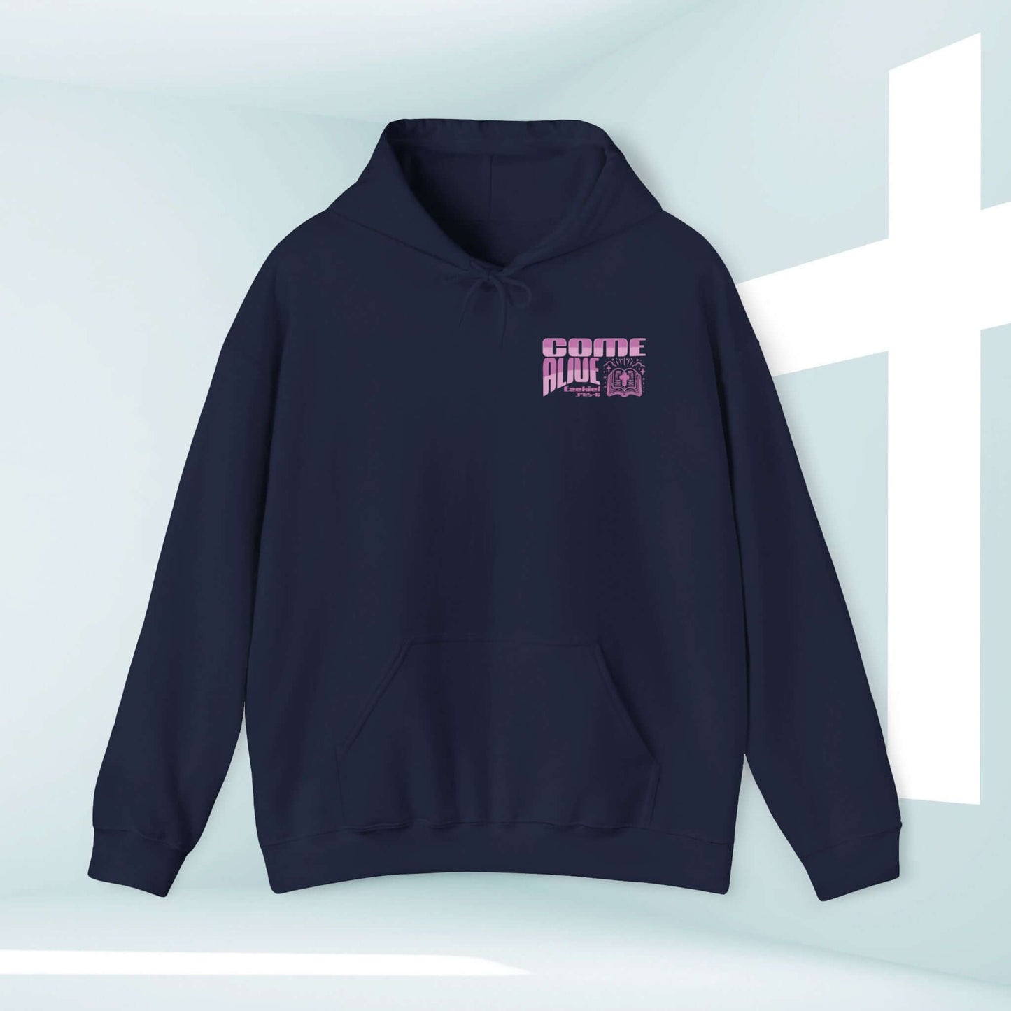 Christian Hoodie Come Alive Faith-Based Hooded Sweatshirt with Bible Verse Graphics