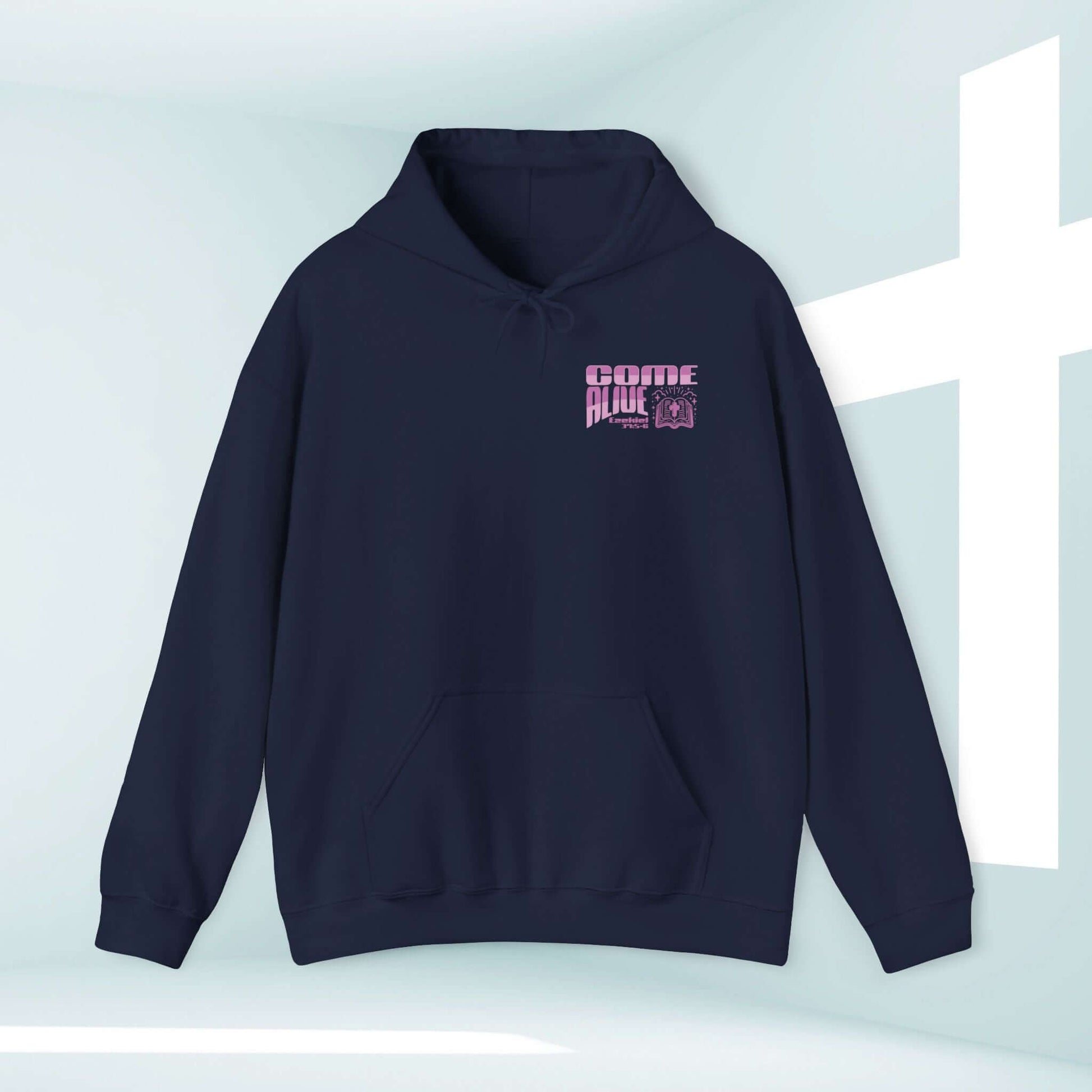 Christian Hoodie Come Alive Faith-Based Hooded Sweatshirt with Bible Verse Graphics