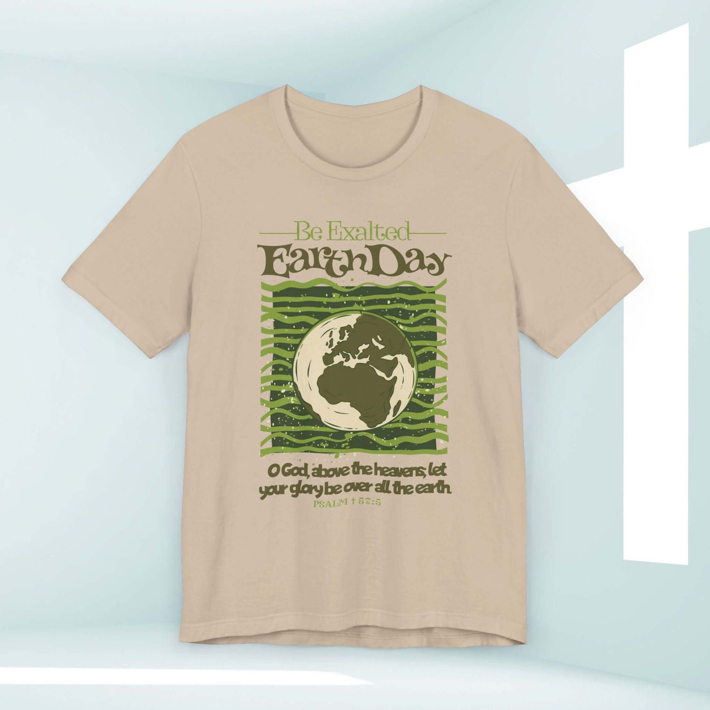 Earth Day Christian T-shirt with nature design and Bible verse, perfect for camping, Christian apparel, and faith-based occasions