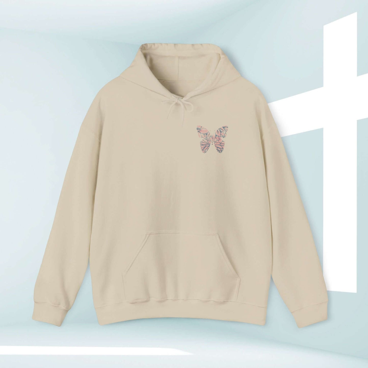 In Christ Is A New Creation Butterfly Christian Hoodie - Faith-Based Hooded Sweatshirt for Inspired Believers