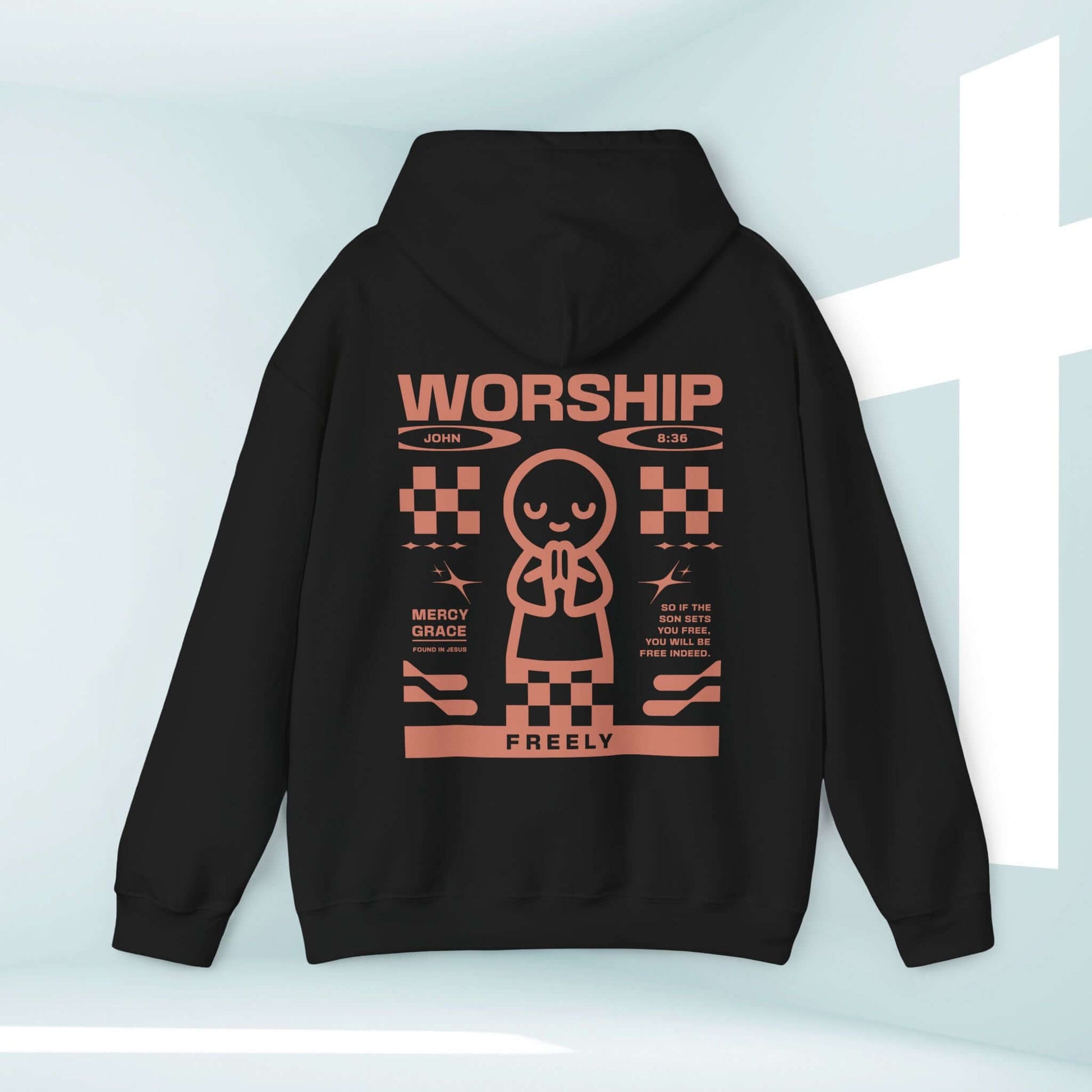 Worship Freely Christian hoodie with faith-based design, perfect prayer shirt, church shirt, or Mothers Day gift, bible verse hoodie