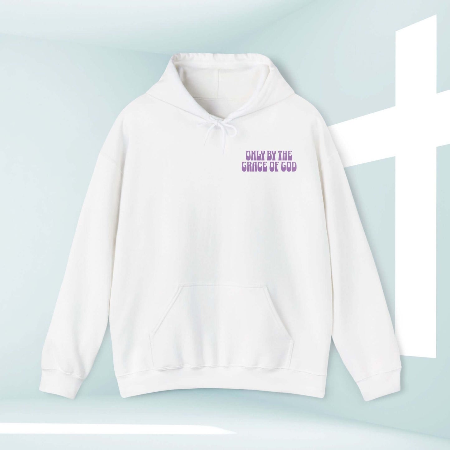 Only By The Grace Of God Christian Hoodie, Inspirational Bible Verse Hooded Sweatshirt for Faith-Based Apparel