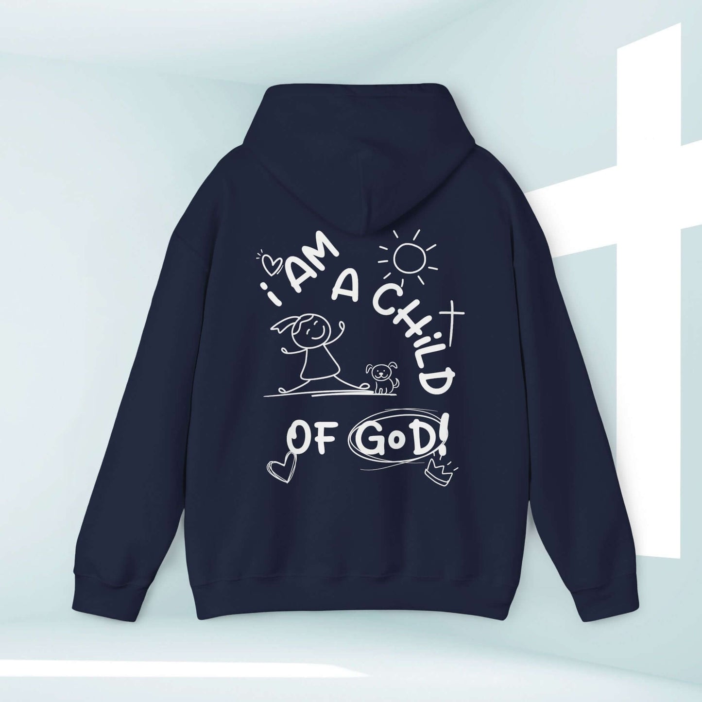 "I Am A Child Of God With Dog Christian Hoodie - Faith-Based Inspirational Hooded Sweatshirt for Dog Lovers"