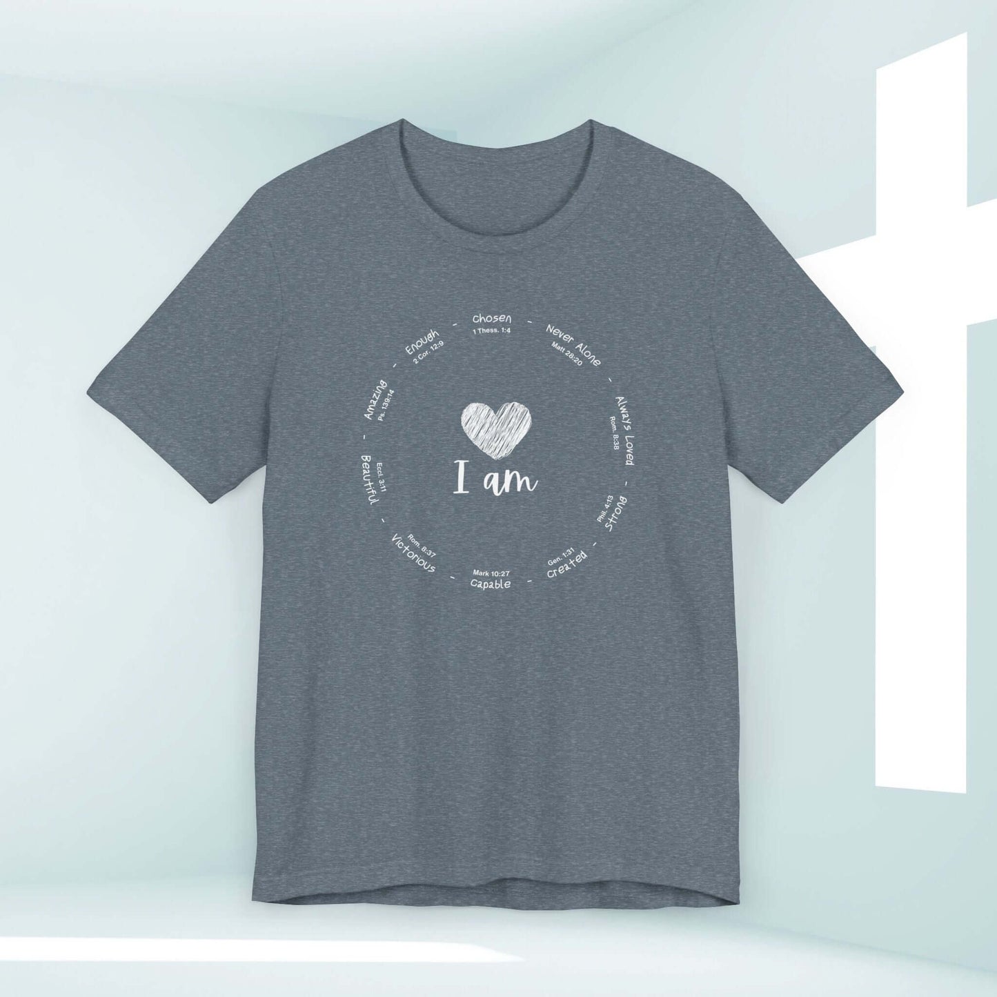 Women's I Am Inspiration Shirt with Bible Verse in Gray - Christian Faith Tee with Positive Affirmations