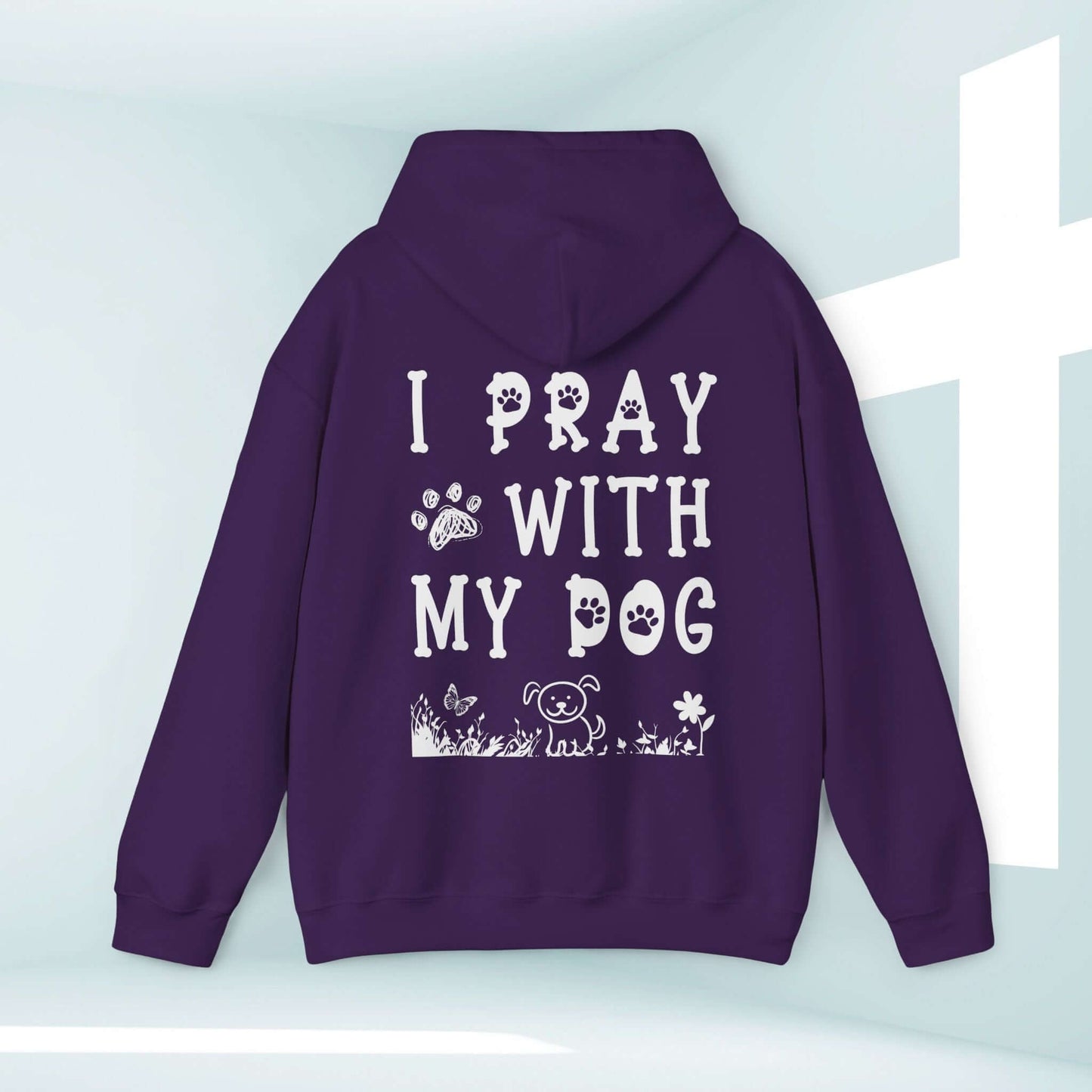 "I Pray With My Dog Christian Hoodie for Dog Lovers and Faithful Pet Owners"