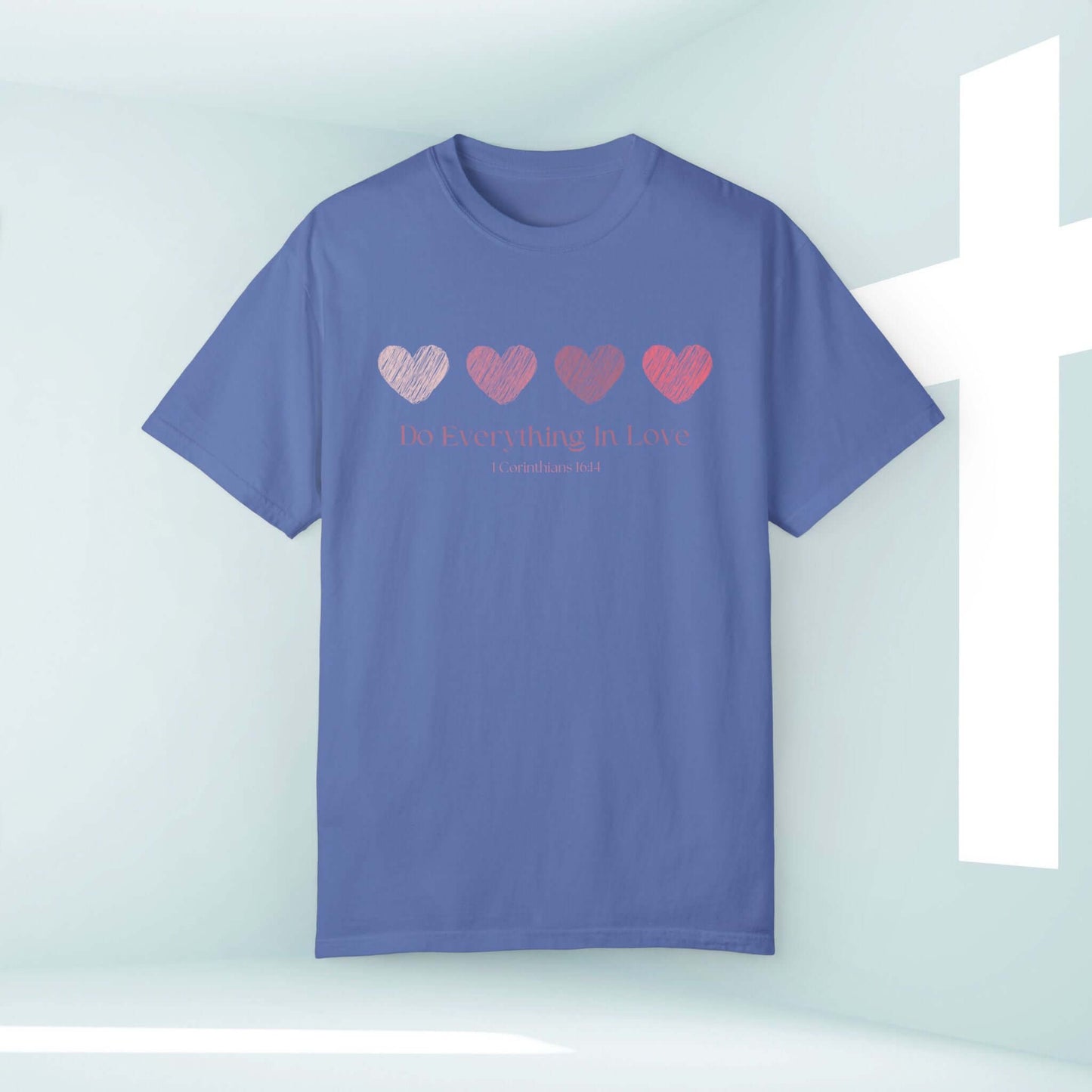 Christian Love Heart Wedding Shirt with faith-based "Do Everything in Love" design, perfect for weddings, anniversaries, and Valentine's Day