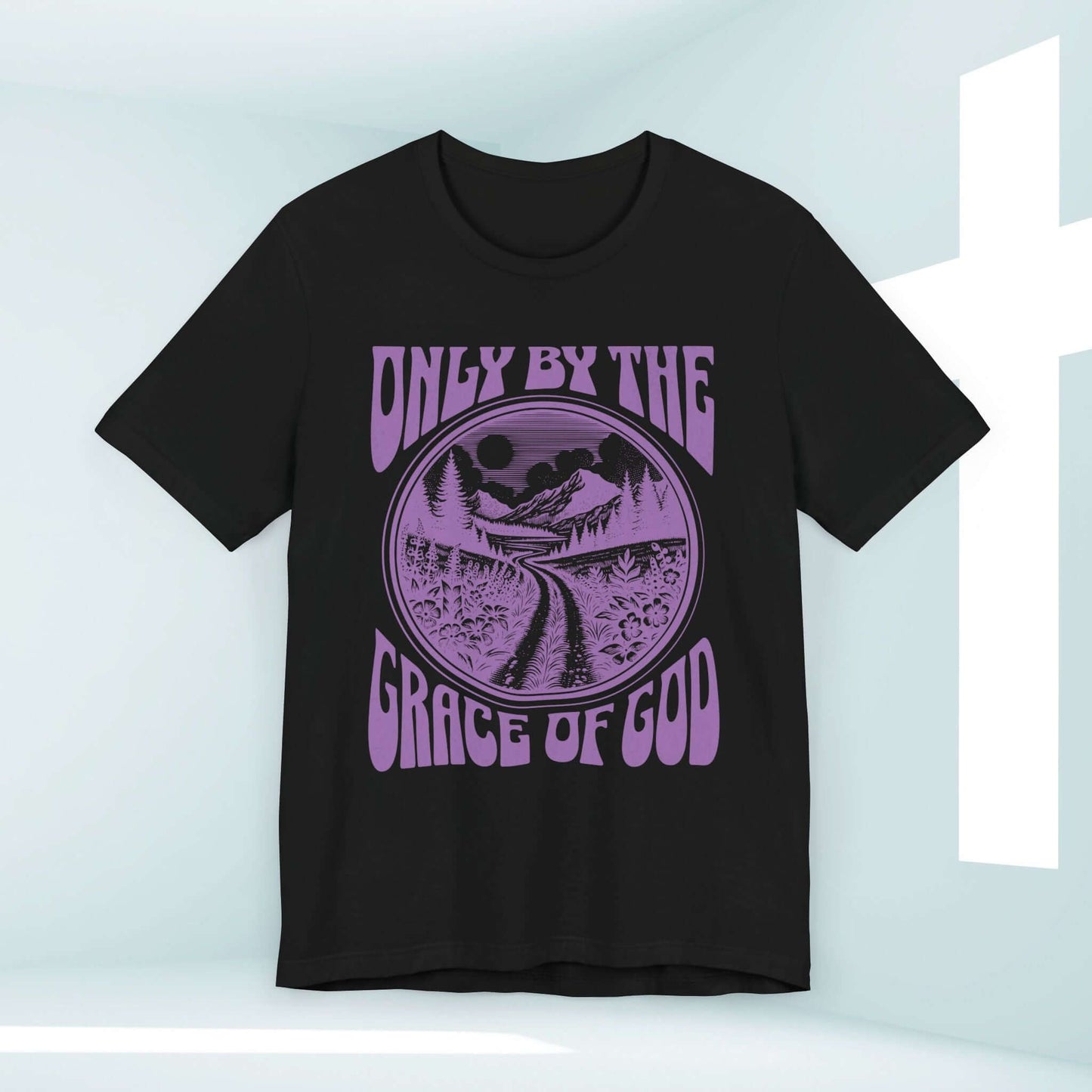 "Only By The Grace Of God Christian T-shirt - Inspirational Religious Shirt with Bible Verse, Perfect for Church and Faith-Based Apparel"