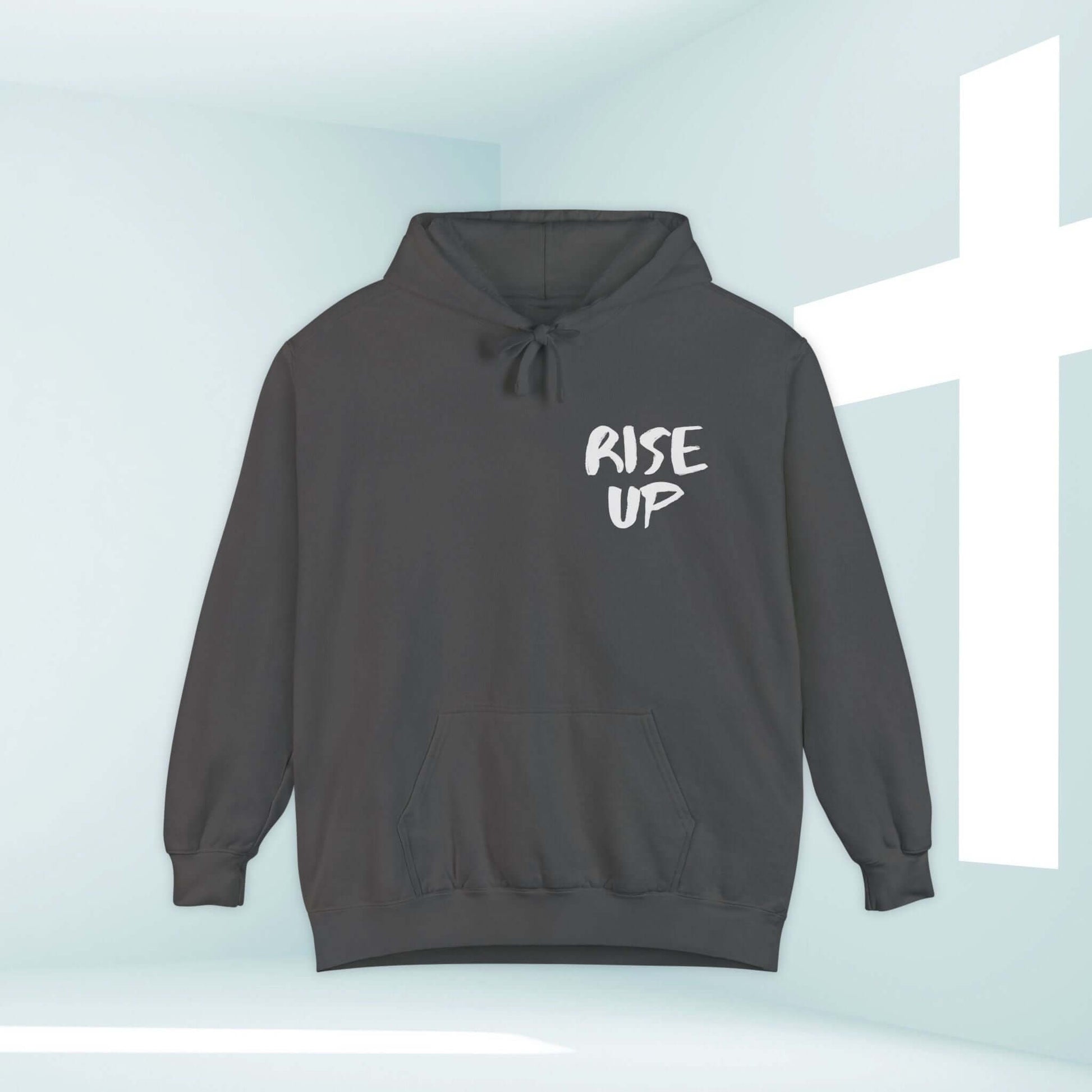 Rise Up Bible Verse Hooded Sweatshirt, Christian Hoodie with faith-based message, perfect religious hoodie for church and spiritual gatherings