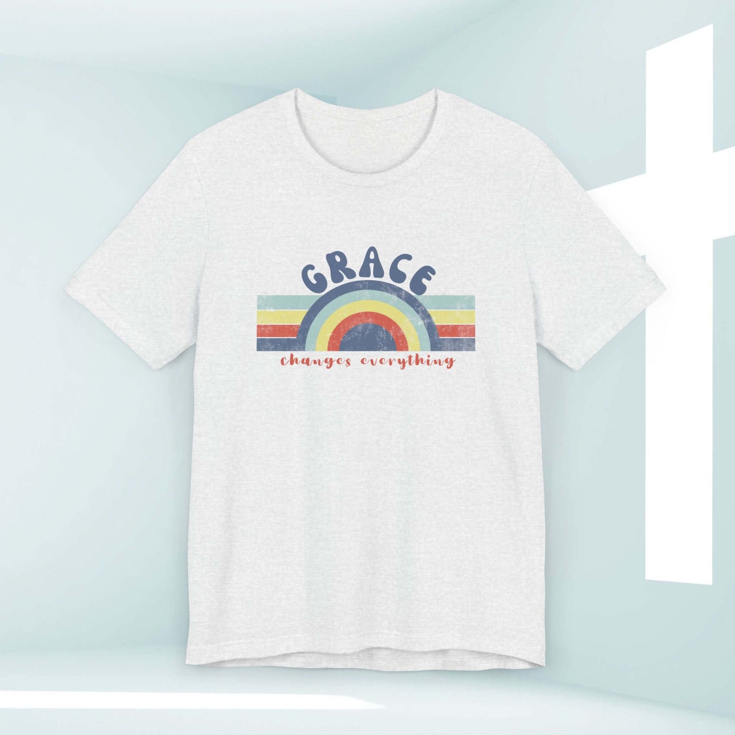 Retro Grace Changes Everything Women's Christian T-Shirt with Bible Verse, Inspirational Faith-Based Tee for Women