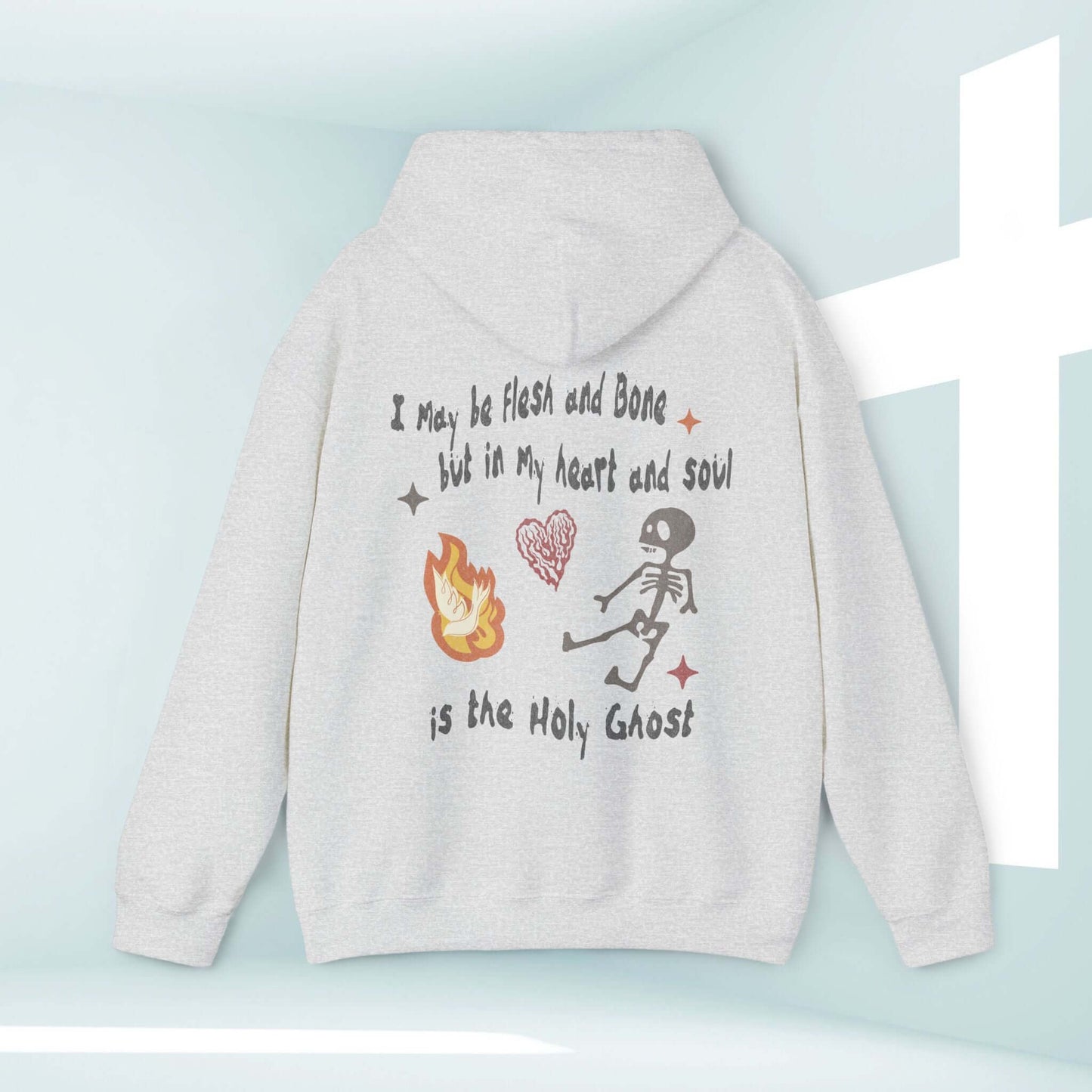 Christian Halloween hoodie with dancing skeleton and Bible verse, cozy sweatshirt, perfect Halloween gift, religious faith theme