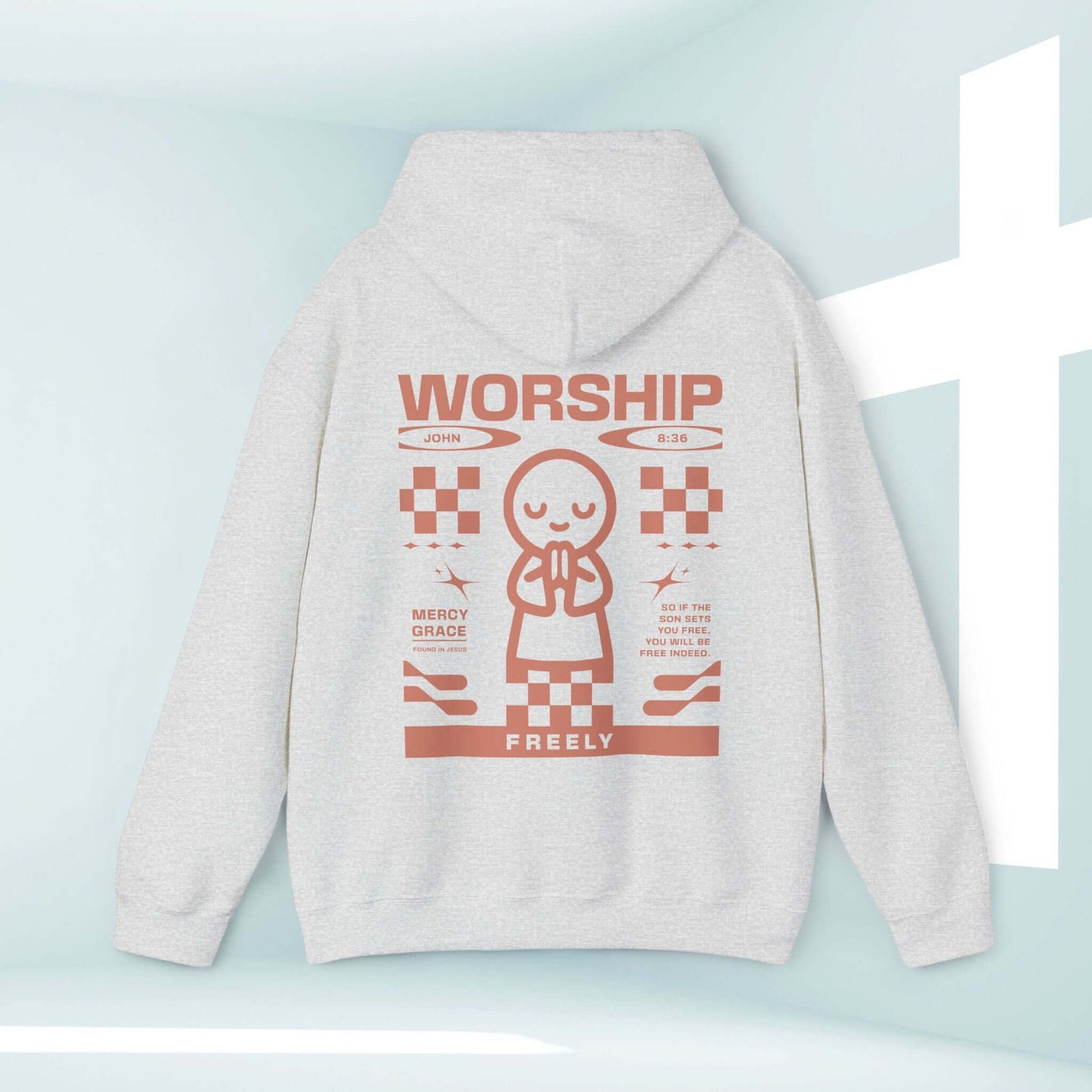 Worship Freely Christian hoodie with faith-based design, perfect as worship shirt, church shirt, prayer shirt, or Christian apparel gift for mom