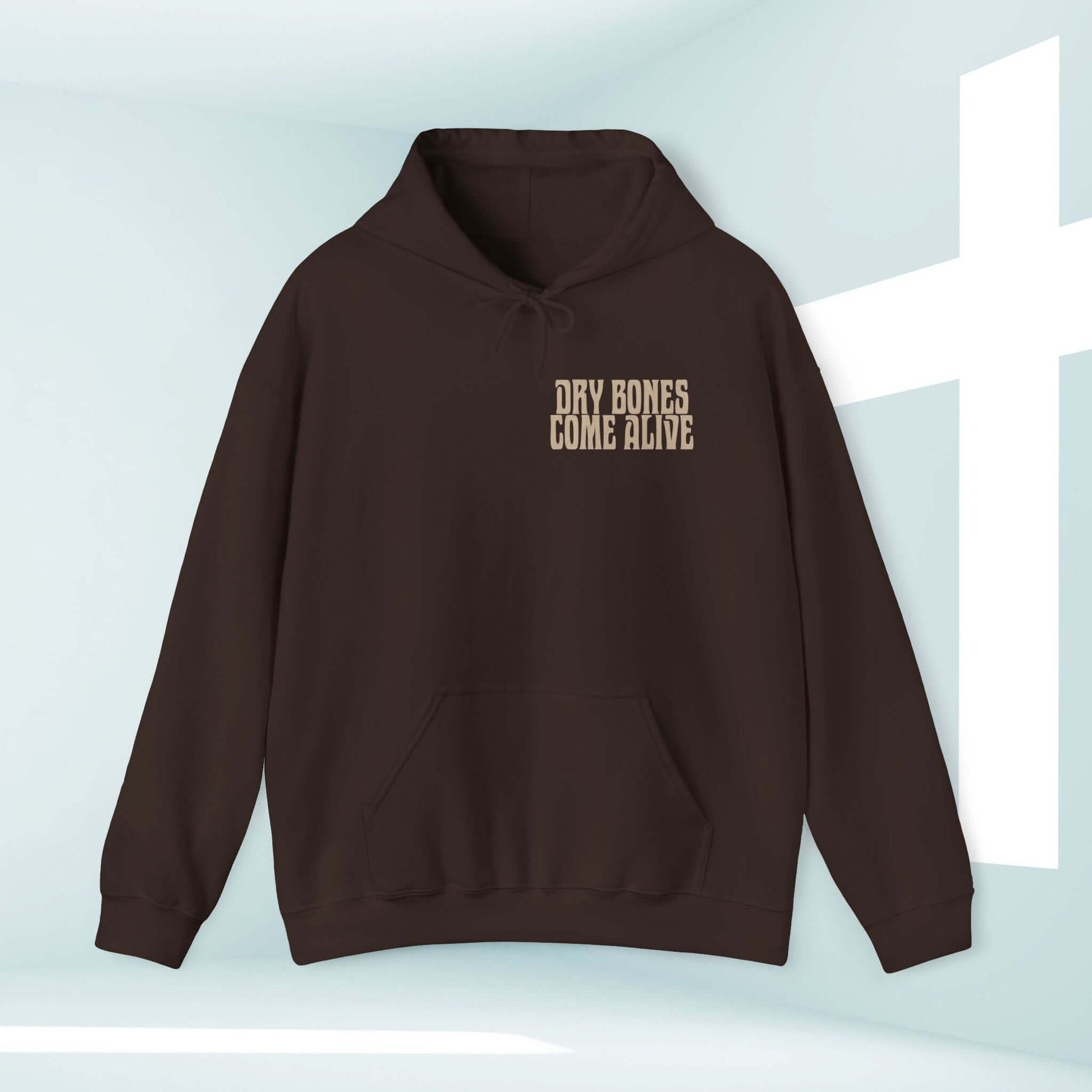 Christian Halloween hoodie with "Dry Bones Come Alive" text, perfect religious Halloween sweatshirt featuring biblical inspiration.