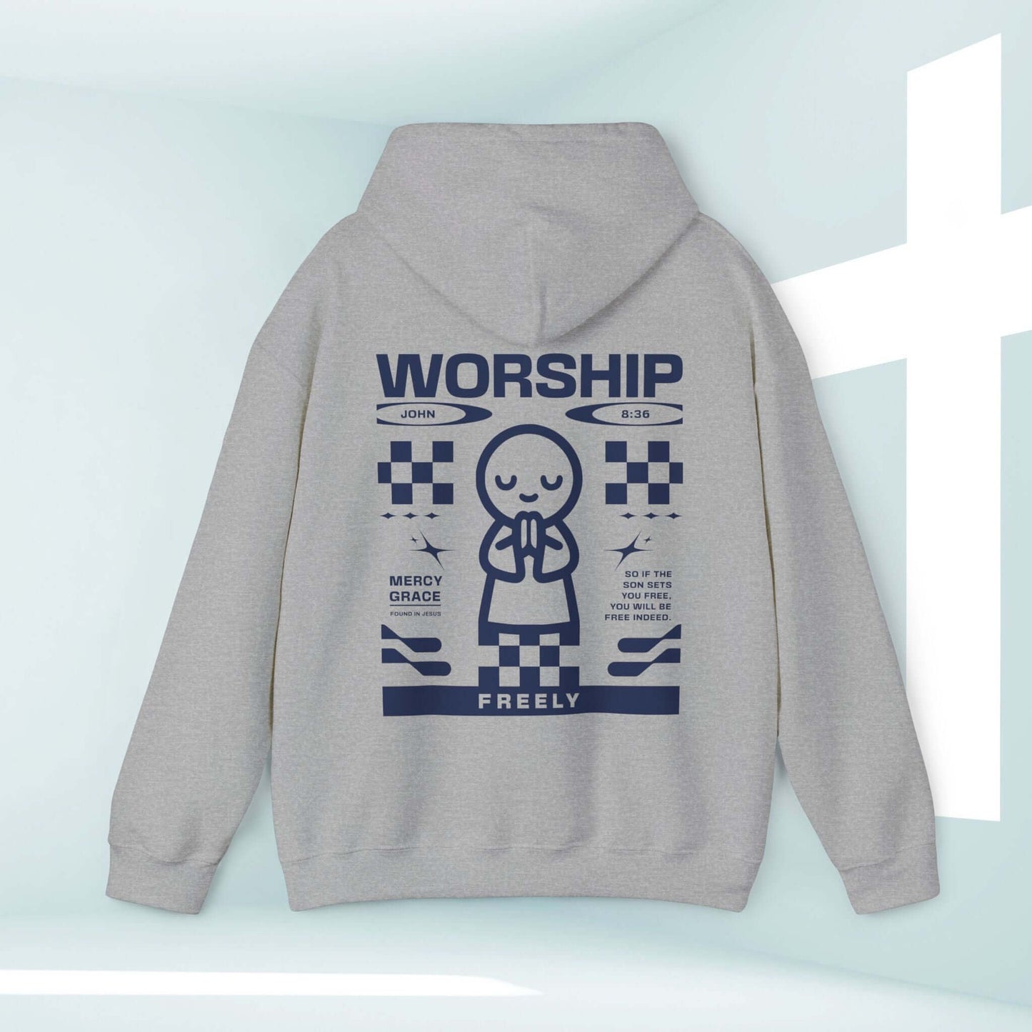 Worship Freely Christian hoodie with faith-based graphic design, perfect Christian hoodie, bible verse hoodie, and religious worship shirt