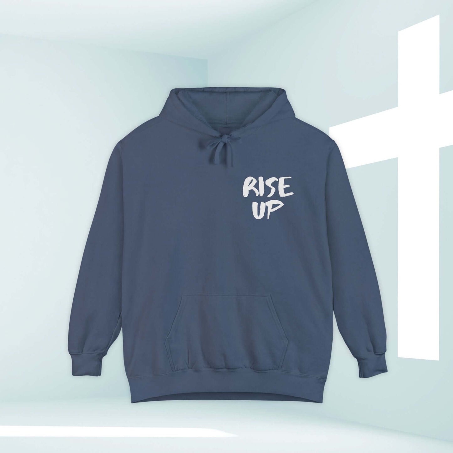 Rise Up Bible Verse Hooded Sweatshirt - Christian Hoodie for Church - Inspirational and Faith-Based Clothing and Apparel