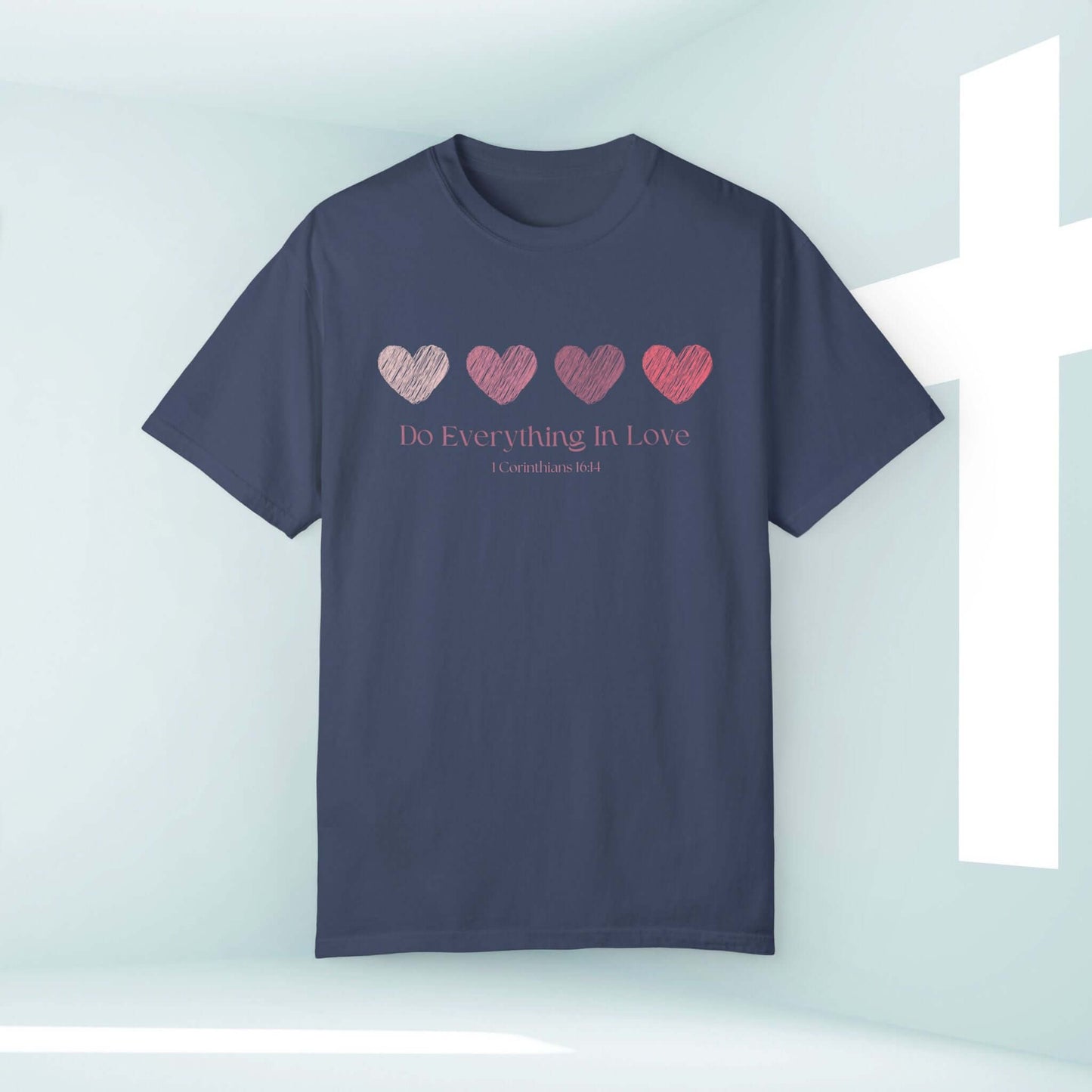 Christian Love Heart Wedding Shirt with "Do Everything in Love" design, perfect for weddings, Valentine's Day, and anniversaries.