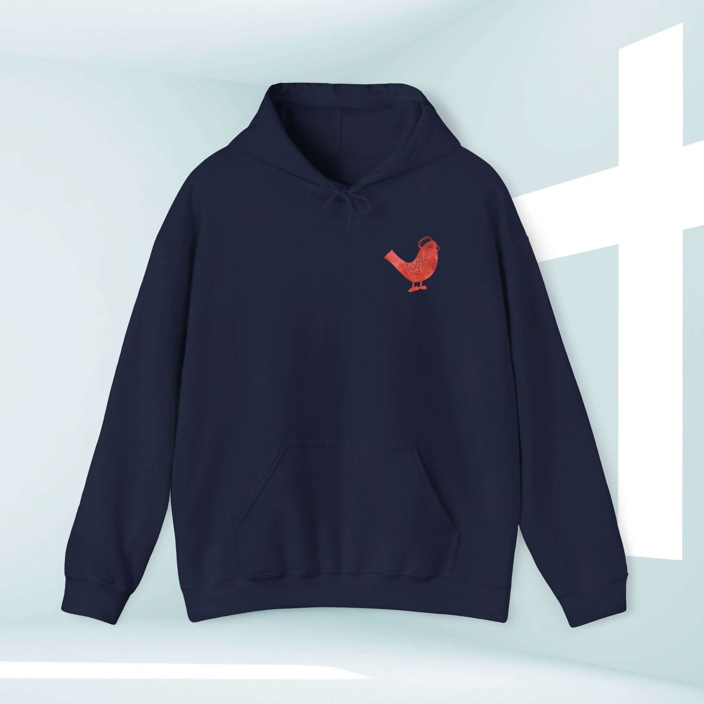 Kingdom Bound Christian Hoodie with a Red Bird Graphic - Faith-Based Inspirational Pullover Sweatshirt for Christian Apparel