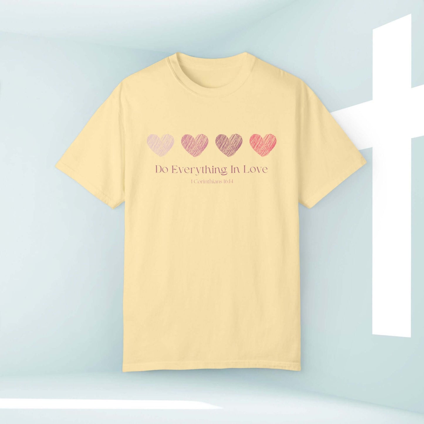 Christian Love Heart Wedding Shirt with faith-based design, perfect wedding gift or Valentine's Day gift, featuring "Do Everything in Love".