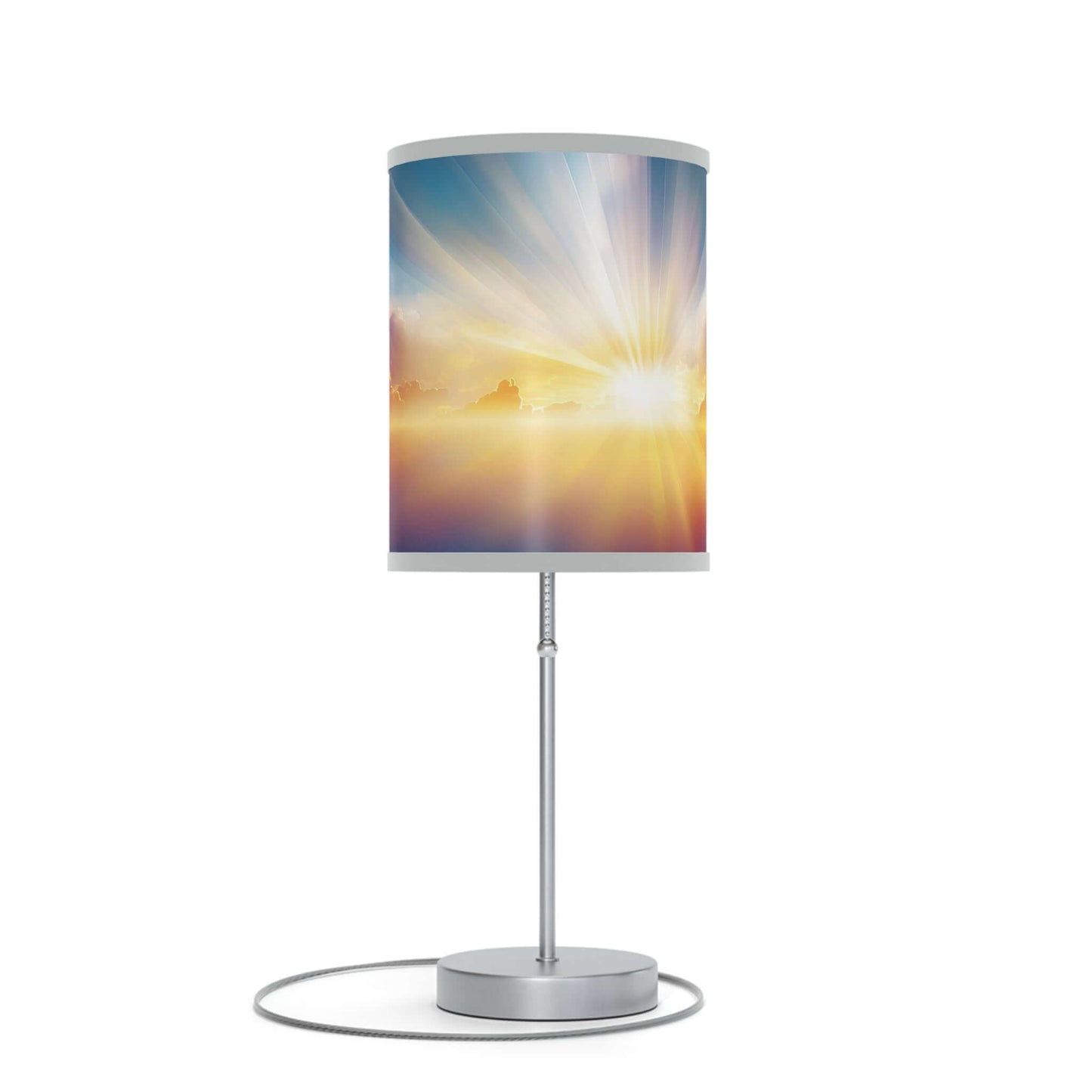 Christian table lamp with sunrise design, reflecting God's light in heaven sky, perfect for a college gift, back to school, or religious decor.