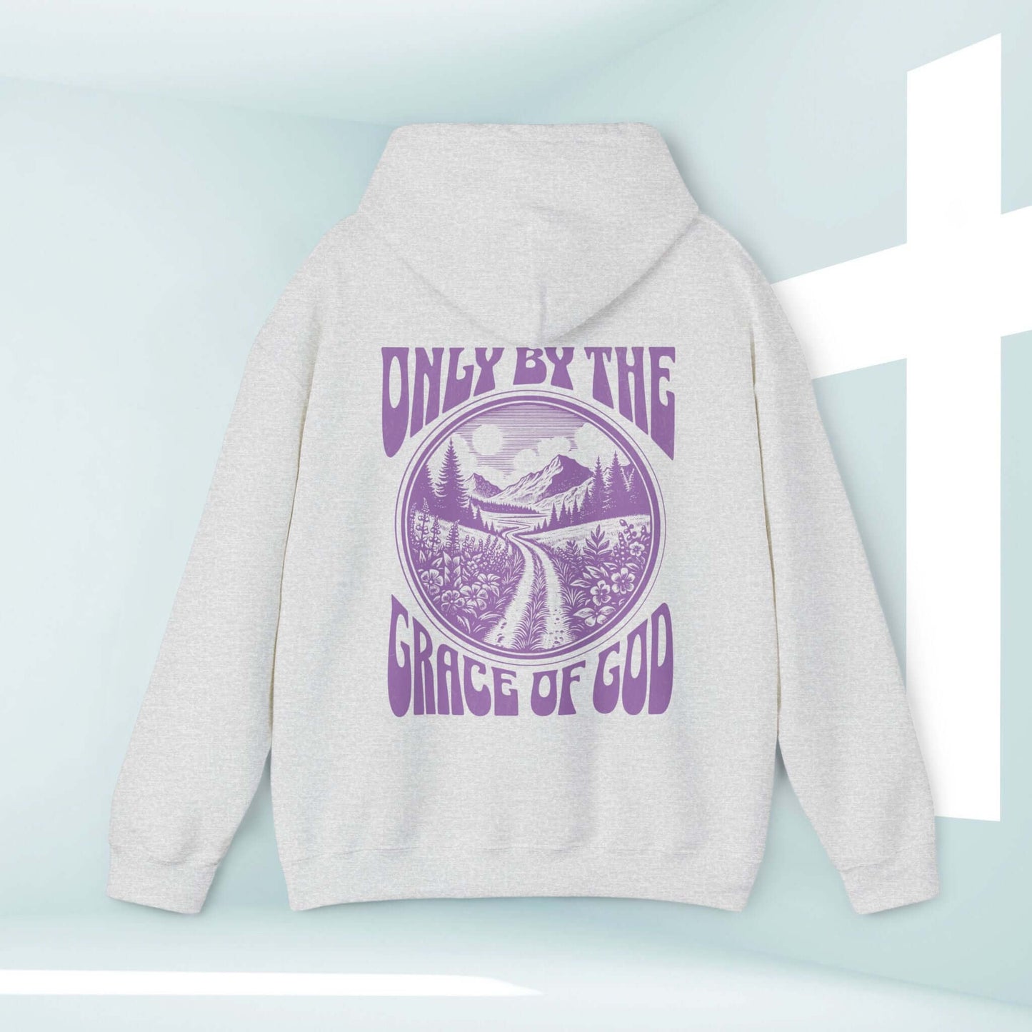 Christian hoodie Only By The Grace Of God design, Bible verse hoodie, faith-based graphic hooded sweatshirt, religious apparel