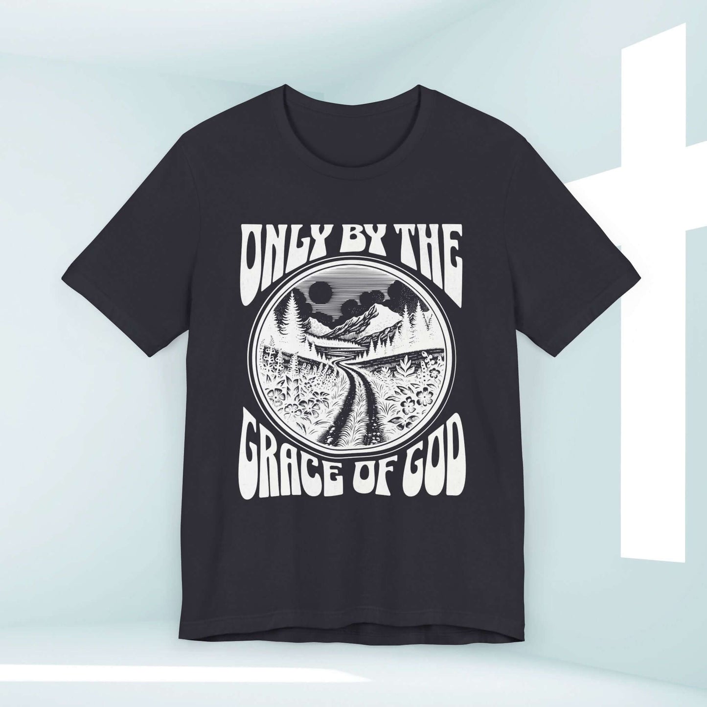 "Only By The Grace Of God Christian T-Shirt - Religious Inspirational Tee with Bible Verse Design"