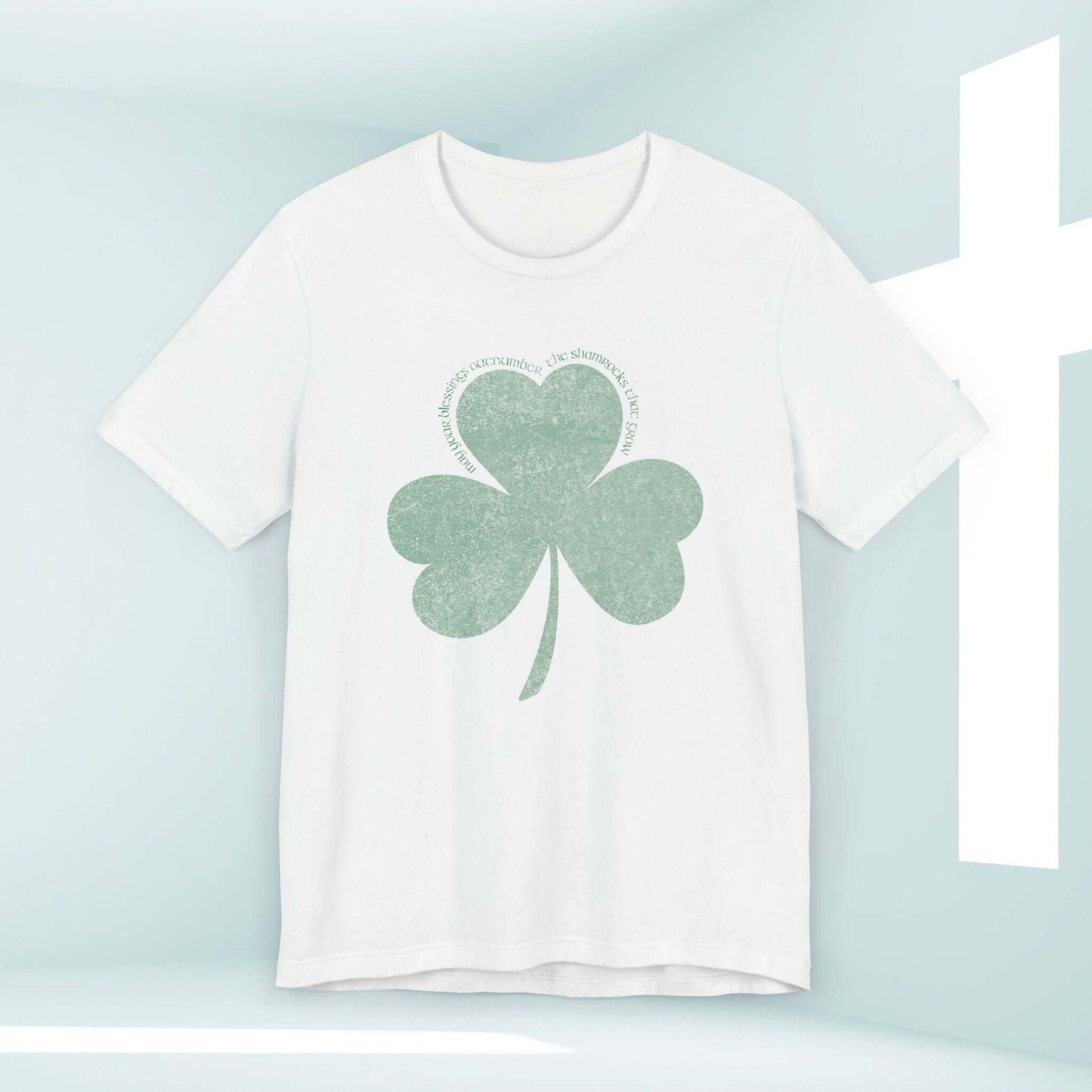 Christian St Patrick's Day shirt with shamrock clover design, inspirational tee, Irish shirt, St Patty's Day blessings t-shirt, Bible verse shirt