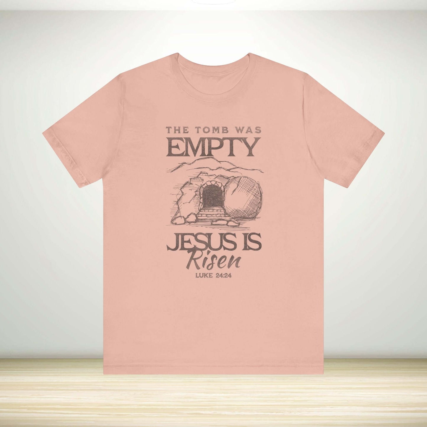 Christian Easter shirt with "The Tomb Was Empty Jesus Is Risen" design, perfect religious Easter clothing and Christian apparel