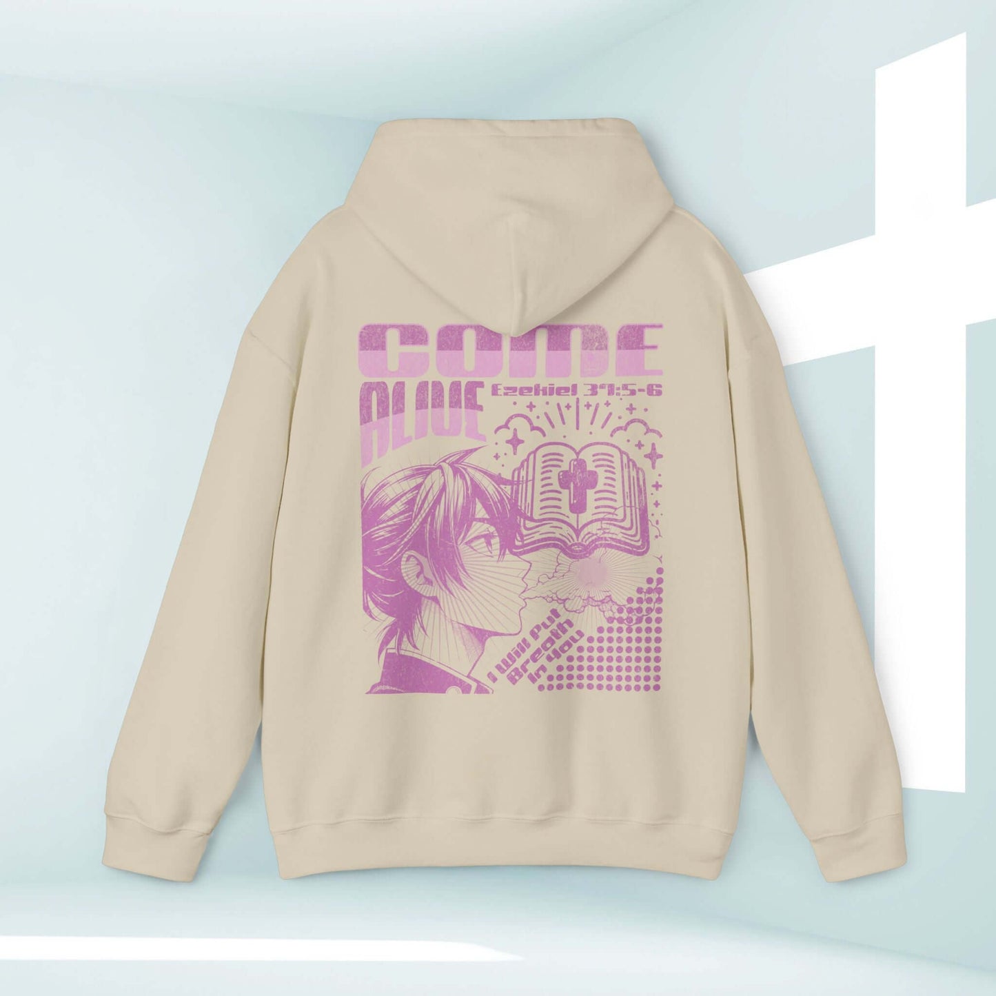 Christian hoodie with graphic design, bible verse, and uplifting message - pullover hooded sweatshirt for faith-based streetwear