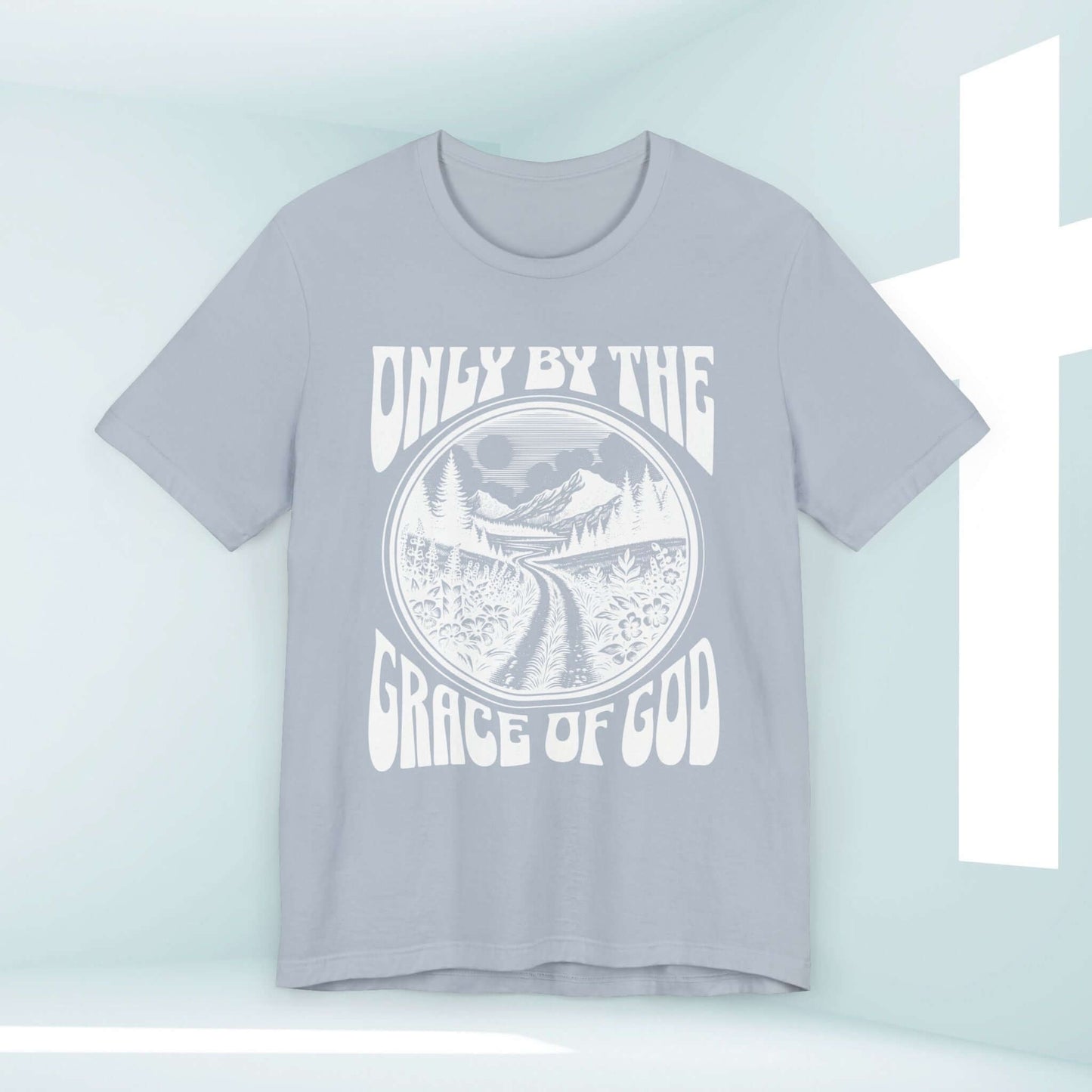 Only By The Grace Of God Christian Shirt Inspirational Religious Tee for Church Wear