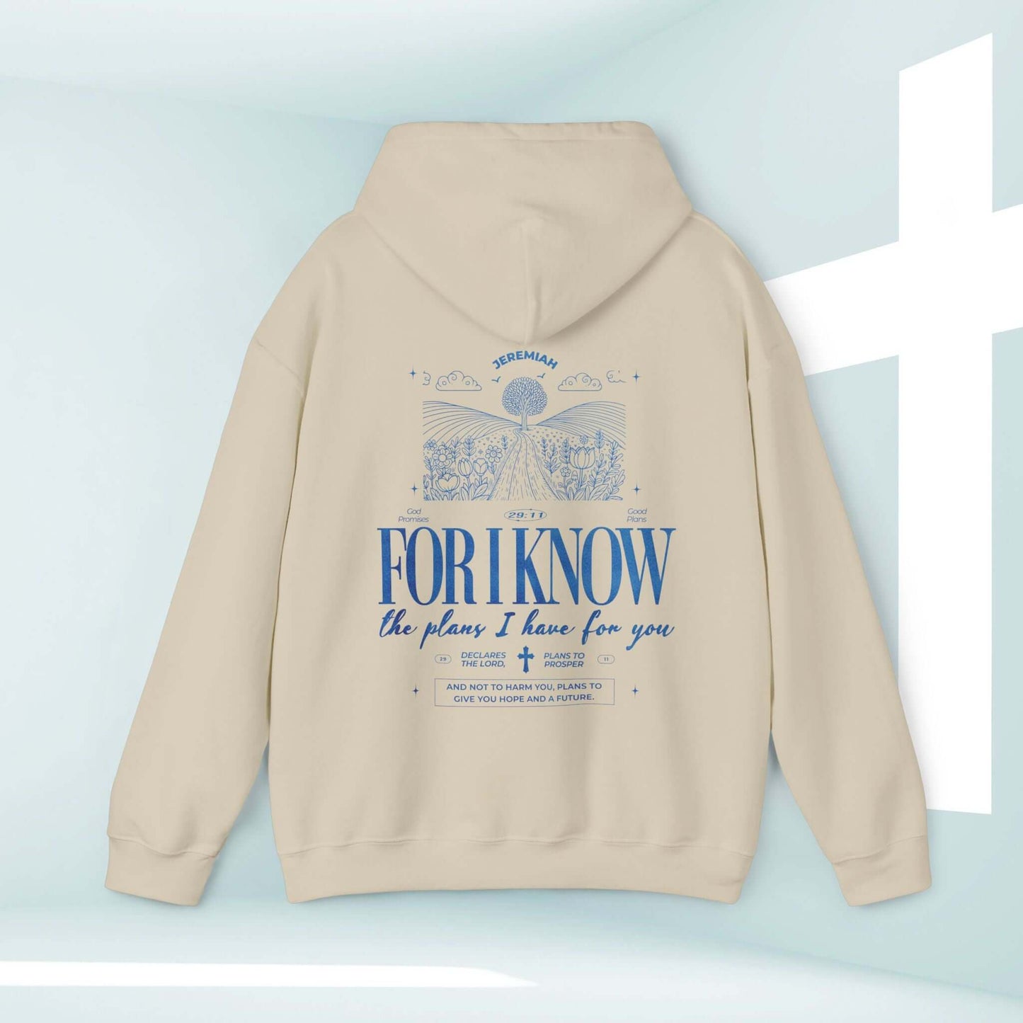 For I Know The Plans Christian Hoodie, religious bible verse hooded sweatshirt with inspirational message, perfect Christian gift.