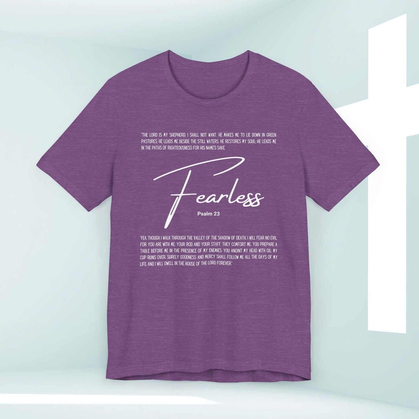 Fearless T-Shirt, Psalm 23 Christian Tee, Bible Verse Tee Shirt, Church Apparel