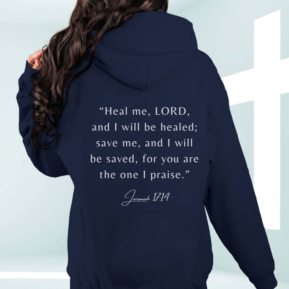 Hope In The Healing Christian Hoodie - Get Well Soon Gift on Wooden Background with Flowers