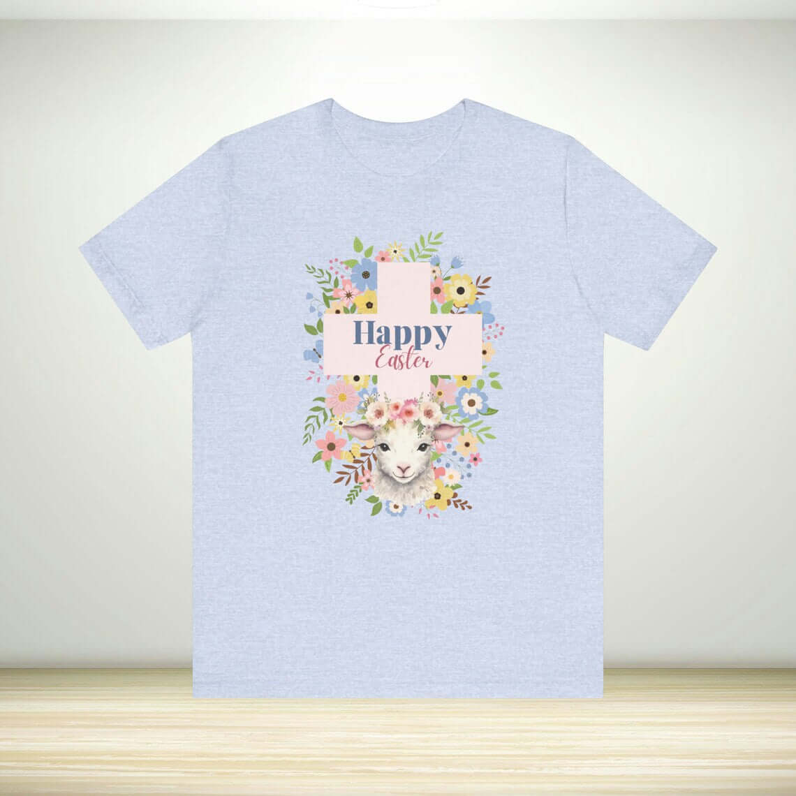 Christian Easter shirt with Happy Easter lamb design, perfect religious Easter gift and church apparel