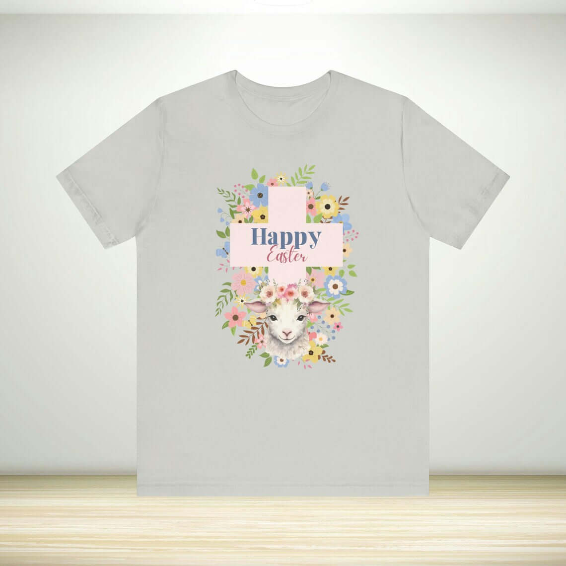 Christian Easter shirt with Happy Easter message and lamb design - perfect religious Easter gift and church apparel