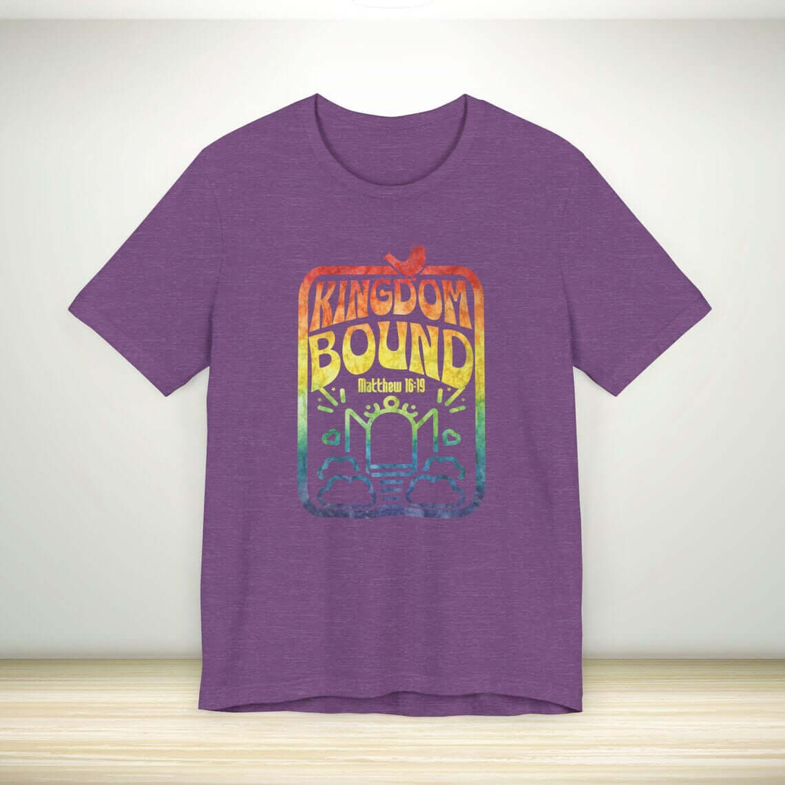 Purple Kingdom Bound Christian Shirt with Bible Verse Matthew 19:14, Retro Style, Christian Apparel, Jesus Tshirt, Worship and Faith Shirt