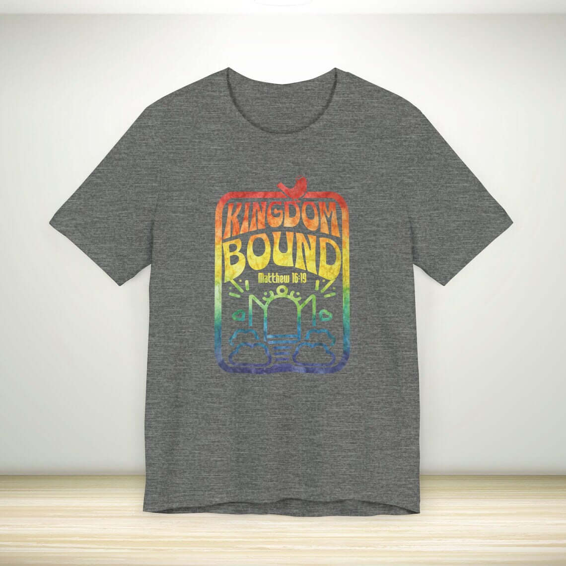 Kingdom Bound Christian t-shirt with Bible verse, perfect faith apparel and worship shirt for church, pastors, and Christian concerts.